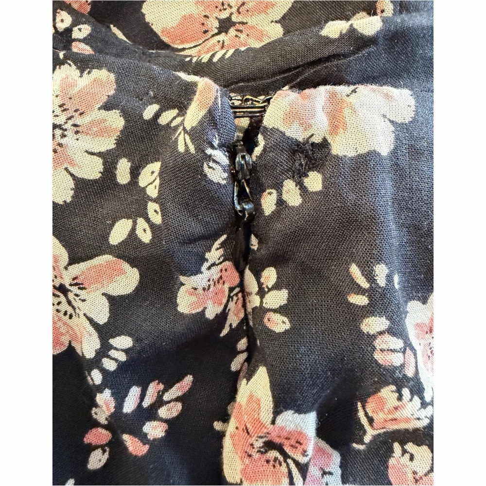 Free People Bijou 2 Pc Floral Set Sz 4 Black Cottagecore Open Back Maxi Skirt - Picture 9 of 14